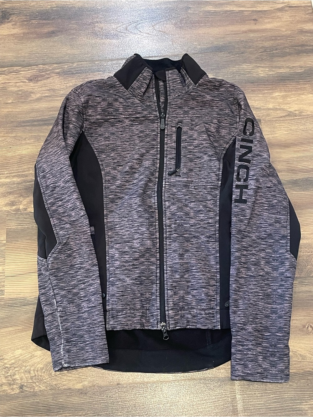 Cinch Women’s Full Zip Athletic Jacket Size Medium Gray Black Performance